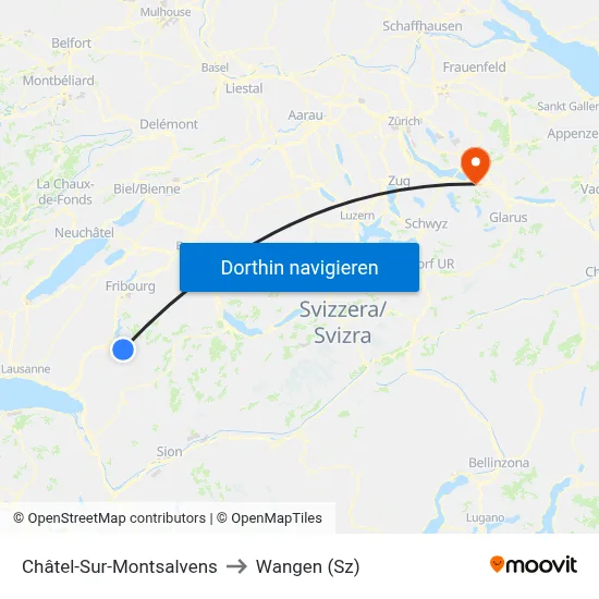 Châtel-Sur-Montsalvens to Wangen (Sz) map