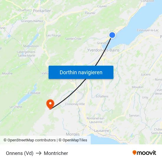Onnens (Vd) to Montricher map