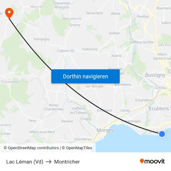 Lac Léman (Vd) to Montricher map