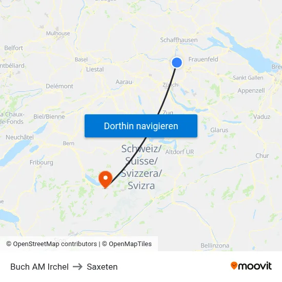 Buch AM Irchel to Saxeten map