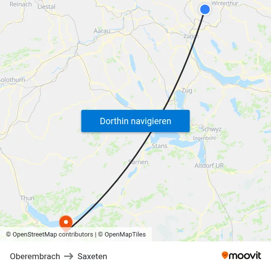 Oberembrach to Saxeten map