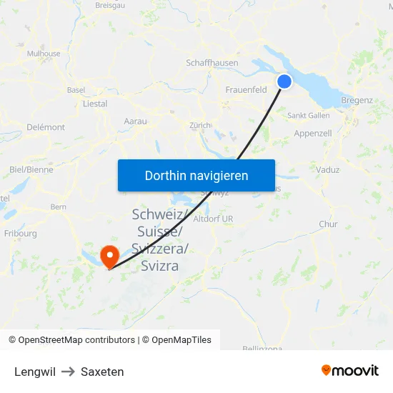 Lengwil to Saxeten map