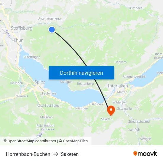 Horrenbach-Buchen to Saxeten map