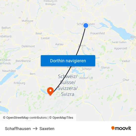 Schaffhausen to Saxeten map