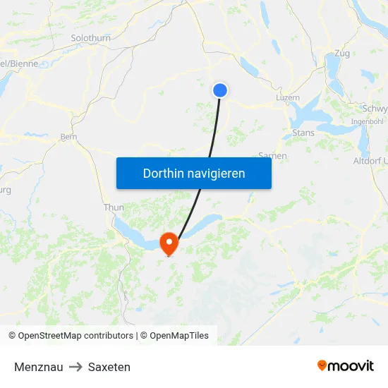 Menznau to Saxeten map