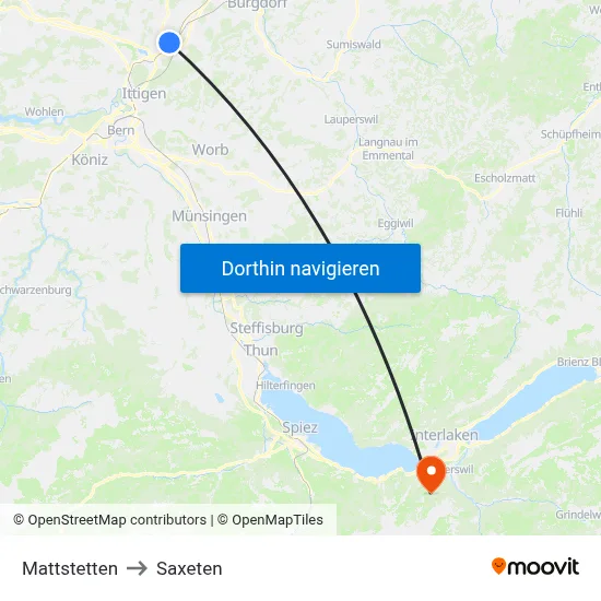 Mattstetten to Saxeten map