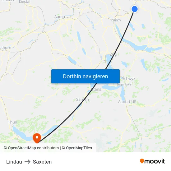 Lindau to Saxeten map