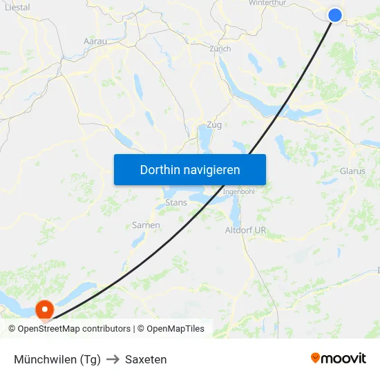 Münchwilen (Tg) to Saxeten map