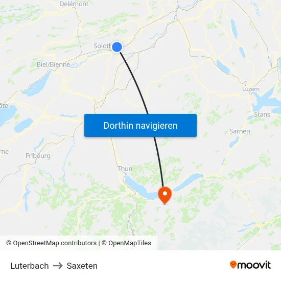 Luterbach to Saxeten map