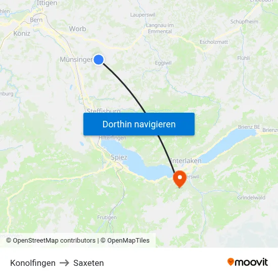Konolfingen to Saxeten map