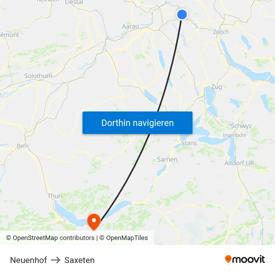 Neuenhof to Saxeten map
