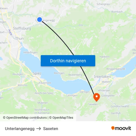 Unterlangenegg to Saxeten map