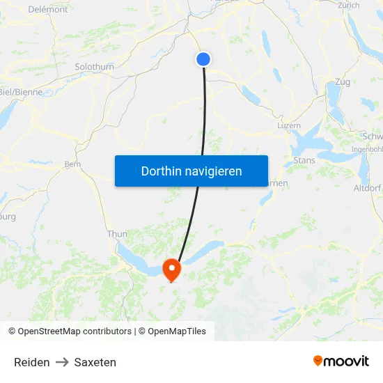 Reiden to Saxeten map