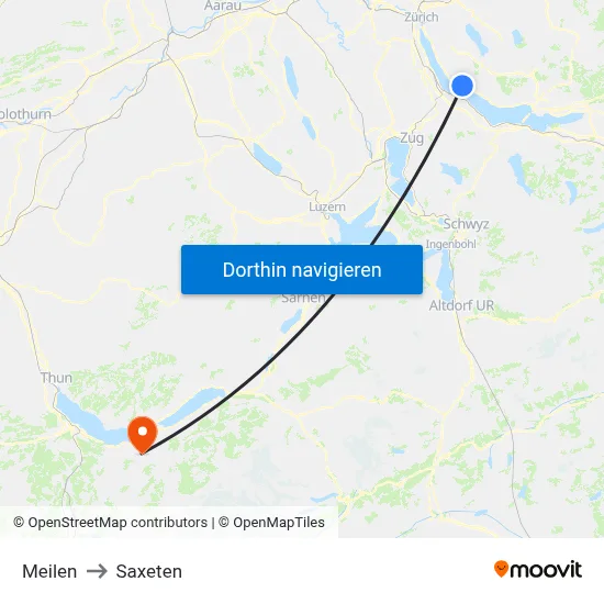 Meilen to Saxeten map