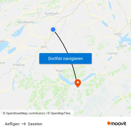 Aefligen to Saxeten map