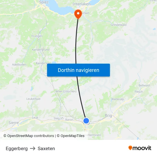 Eggerberg to Saxeten map
