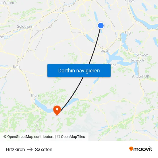 Hitzkirch to Saxeten map