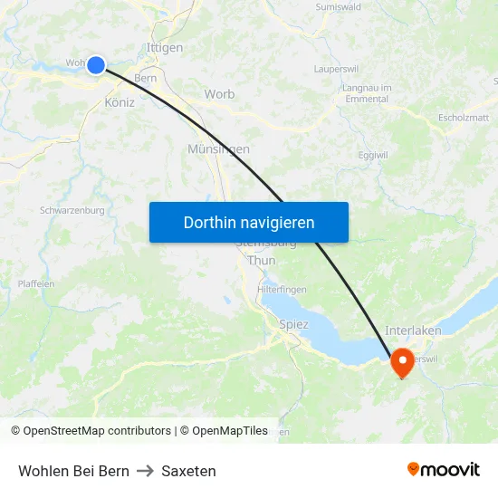 Wohlen Bei Bern to Saxeten map