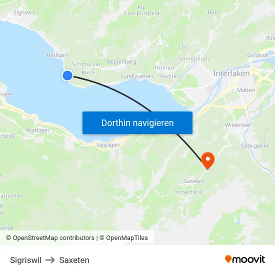 Sigriswil to Saxeten map