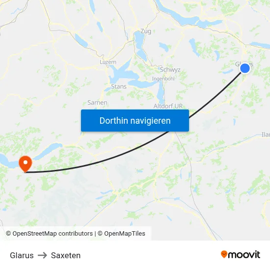 Glarus to Saxeten map