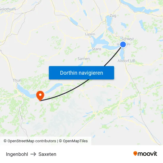 Ingenbohl to Saxeten map