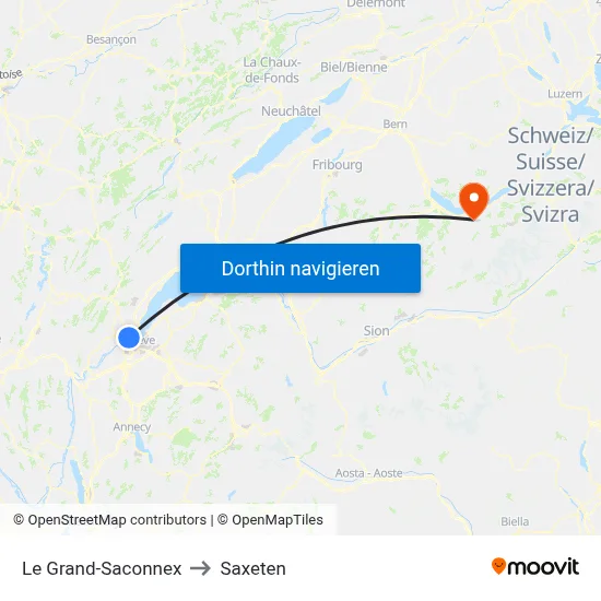 Le Grand-Saconnex to Saxeten map