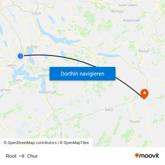 Root to Chur map