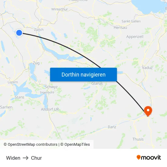 Widen to Chur map