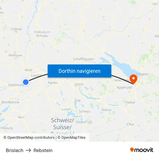 Brislach to Rebstein map