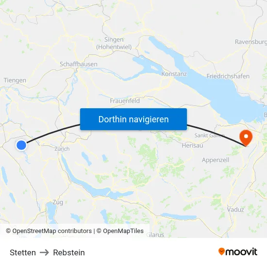 Stetten to Rebstein map