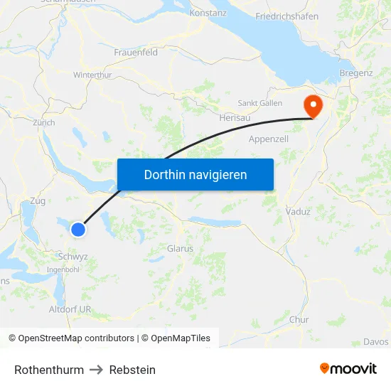 Rothenthurm to Rebstein map