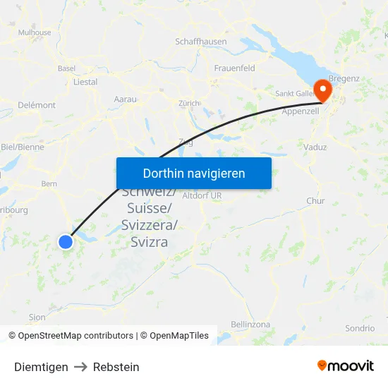 Diemtigen to Rebstein map