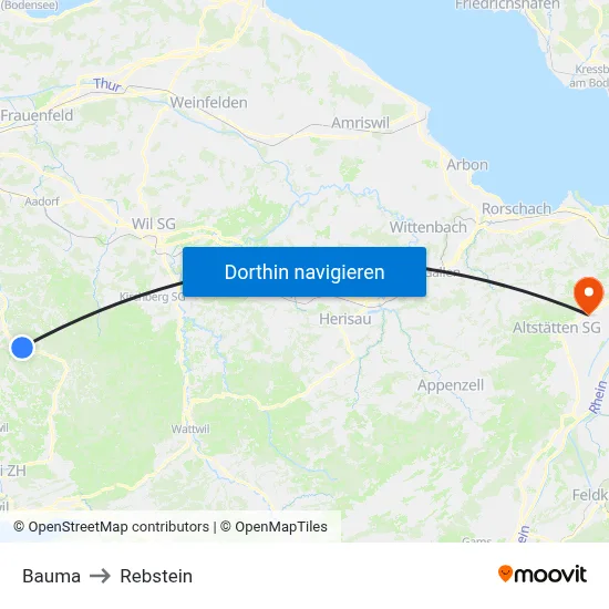 Bauma to Rebstein map