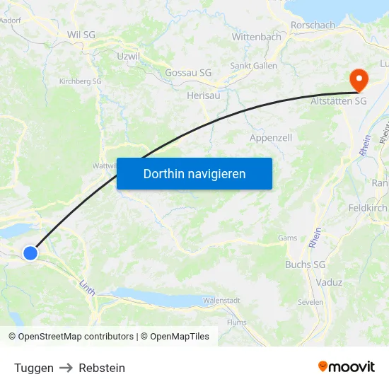 Tuggen to Rebstein map