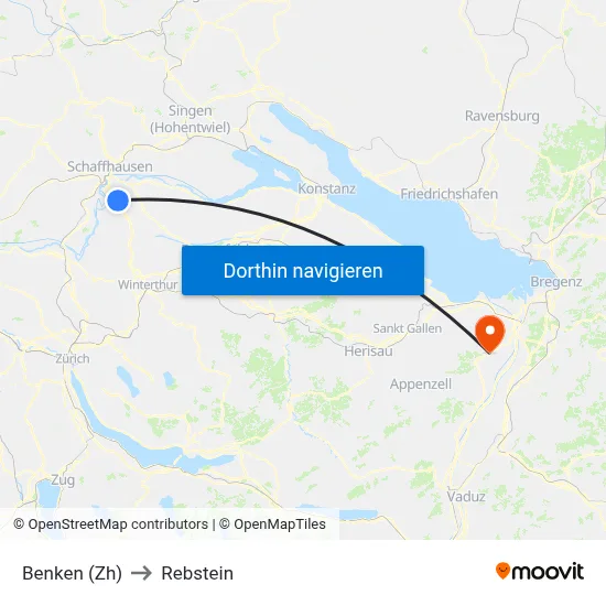 Benken (Zh) to Rebstein map