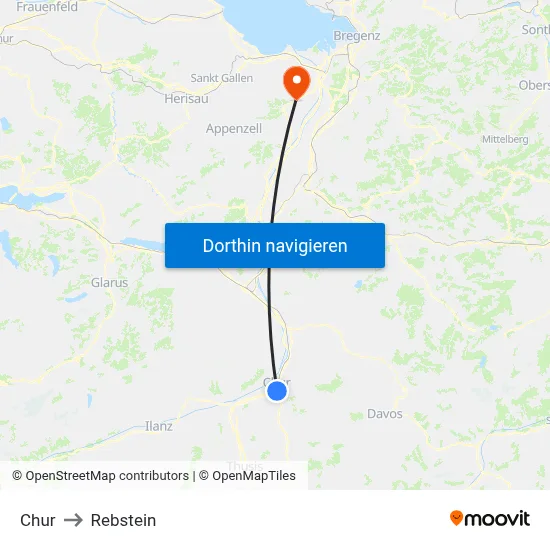 Chur to Rebstein map