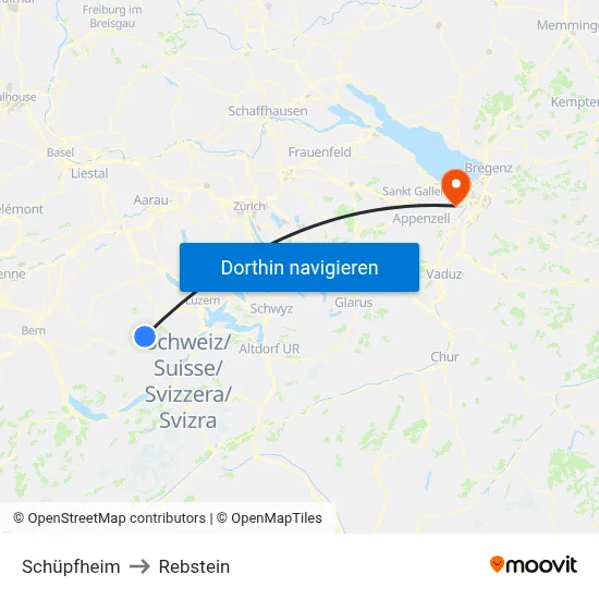 Schüpfheim to Rebstein map