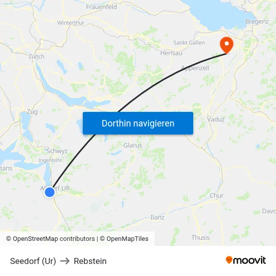 Seedorf (Ur) to Rebstein map