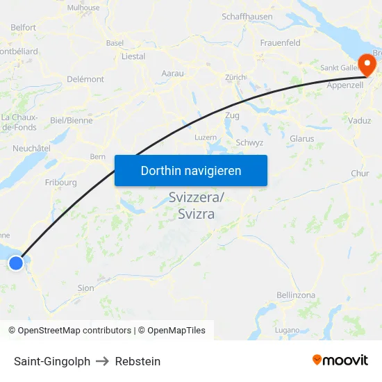 Saint-Gingolph to Rebstein map