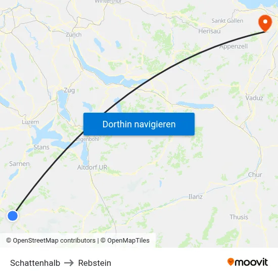Schattenhalb to Rebstein map
