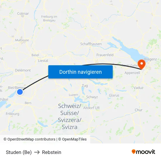 Studen (Be) to Rebstein map