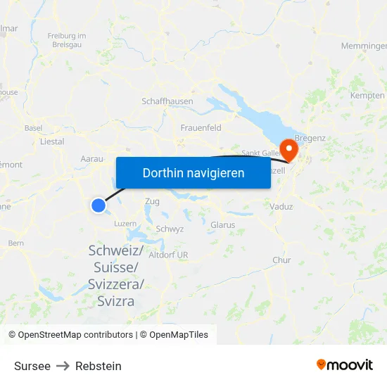 Sursee to Rebstein map