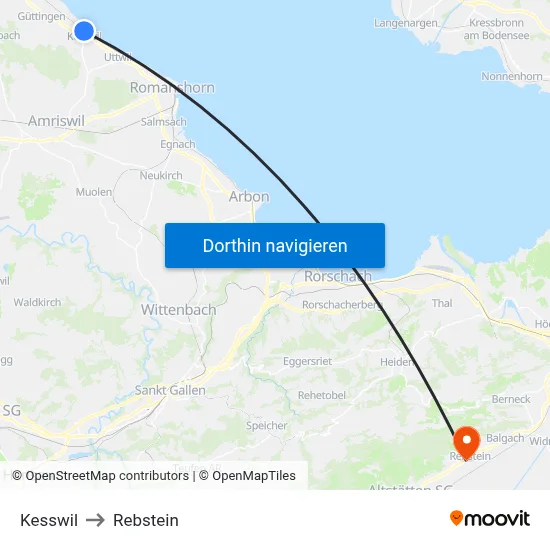 Kesswil to Rebstein map