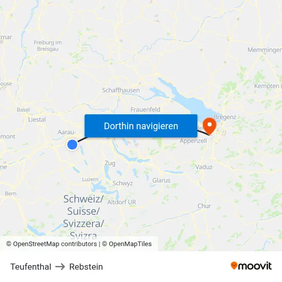 Teufenthal to Rebstein map