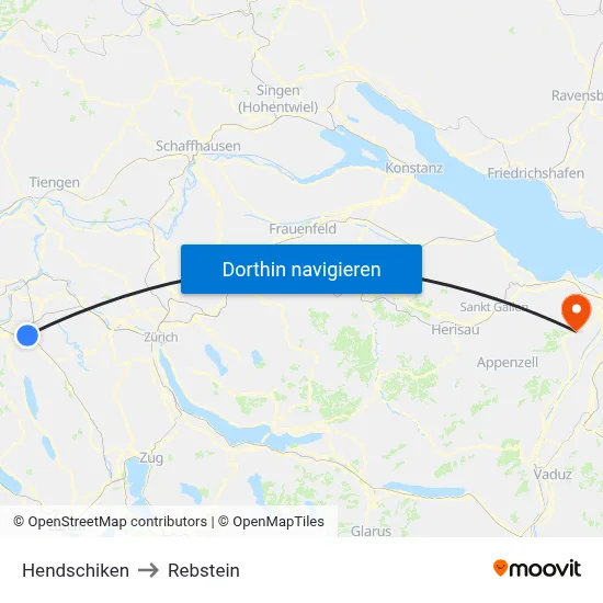 Hendschiken to Rebstein map