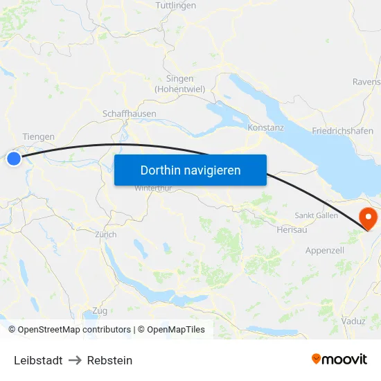 Leibstadt to Rebstein map