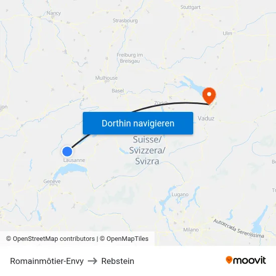 Romainmôtier-Envy to Rebstein map