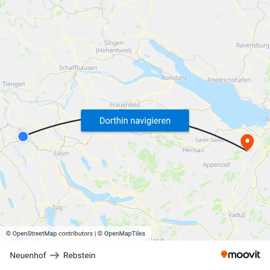 Neuenhof to Rebstein map