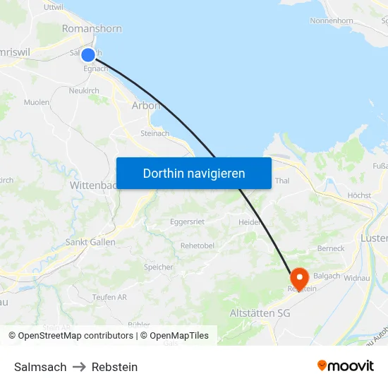 Salmsach to Rebstein map