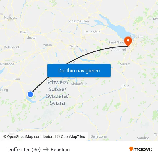 Teuffenthal (Be) to Rebstein map
